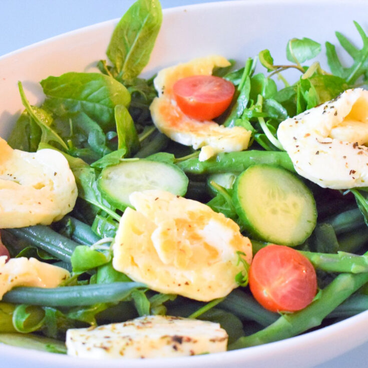 Halloumi, bean and watercress salad (gluten free)